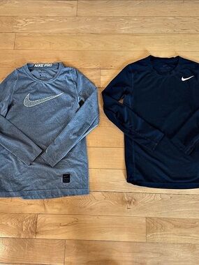 Bundle of 2: Grey Nike Pro & 1 Black Nike FIT Long-Sleev